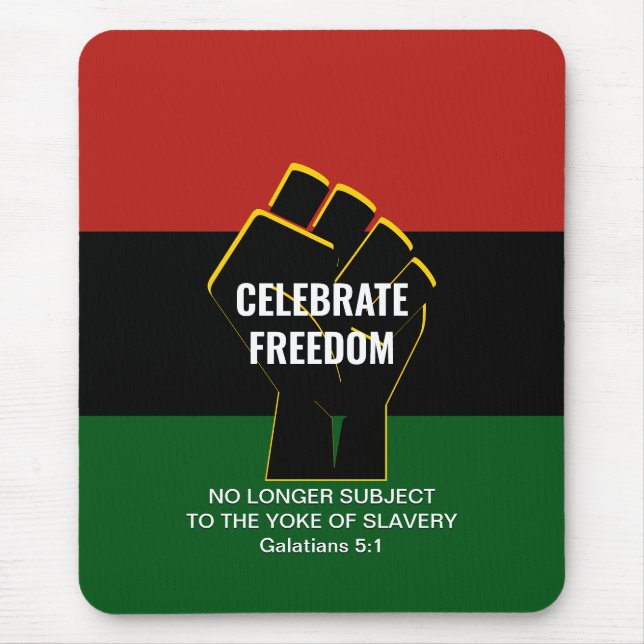 Alfombrilla De Ratón Juneteeth CELEBRAR LIBERTAD Personalizable Escritu (Frente)