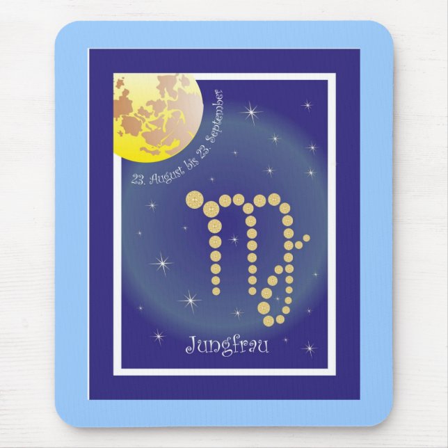 Alfombrilla De Ratón Jungfrau 23. Agosto bis 23. Septiembre Mauspad (Frente)