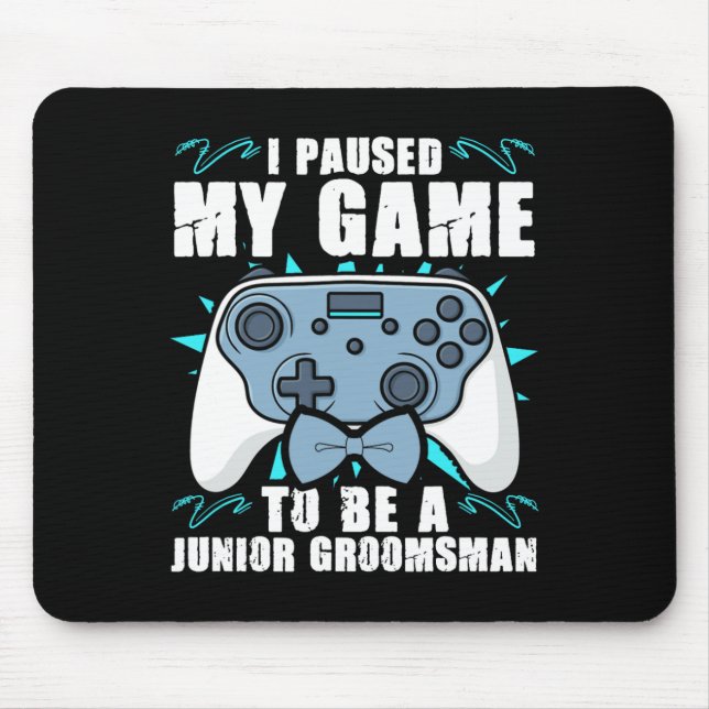 Alfombrilla De Ratón Junior Groomsman Video Gamer Junior Groomsmen Paus (Frente)