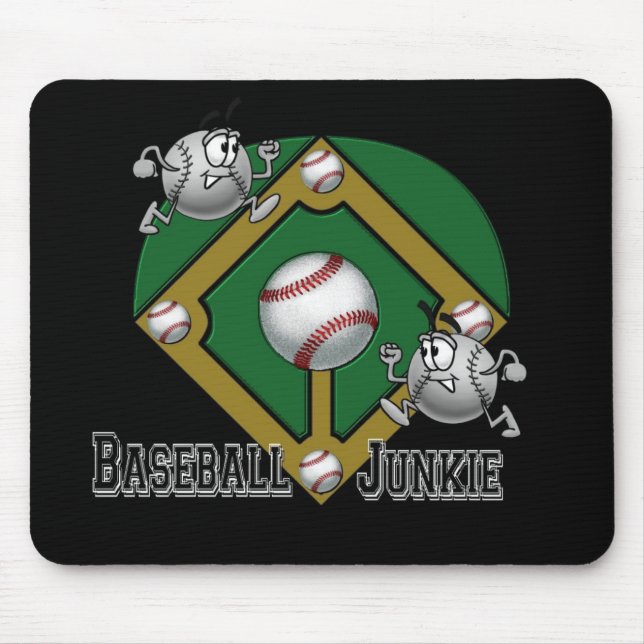 Alfombrilla De Ratón Junkie Whimsical De Béisbol (Frente)