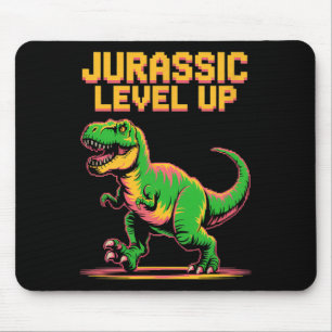 Alfombrilla De Ratón Juric Level Up Pixel Dinosaur Cumpleaños Jugador 
