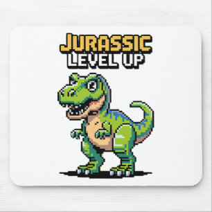 Alfombrilla De Ratón Juric Sube de Nivel Dinosaurio Pixel Gamer Retro 