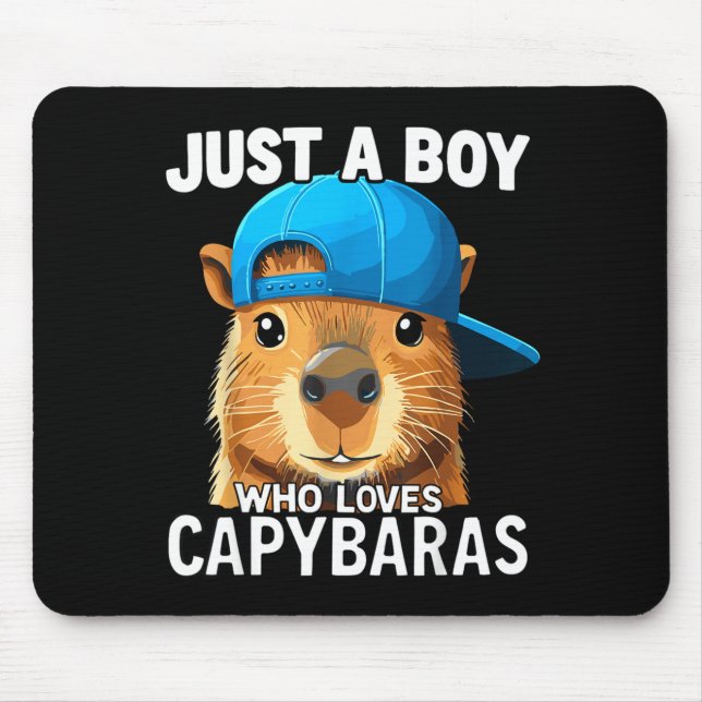 Alfombrilla De Ratón Just A Boy Who Loves Capybaras  (Frente)