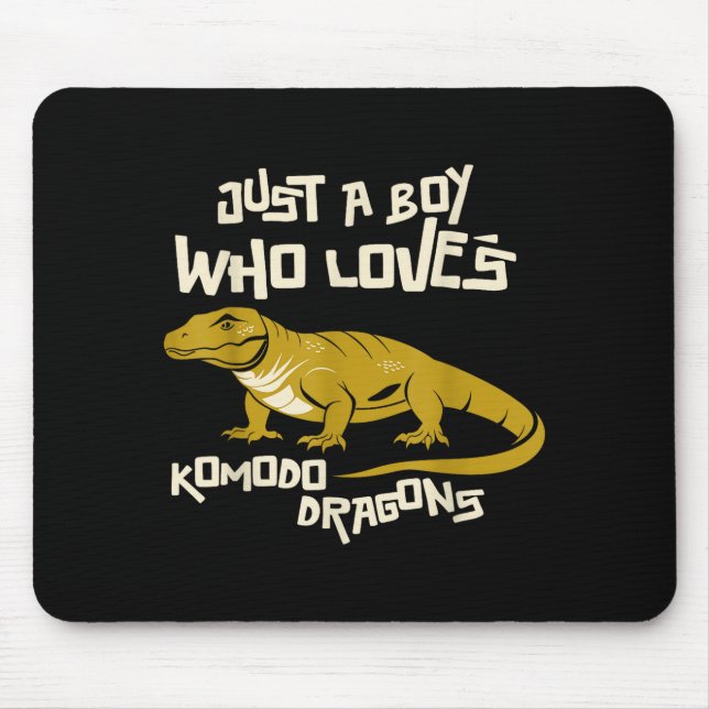 Alfombrilla De Ratón Just A Boy Who Loves Komodo Dragons Reptile Animal (Frente)