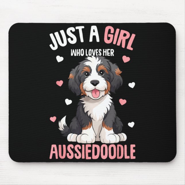 Alfombrilla De Ratón Just A Girl Who Loves Her Aussiedoodle Aussie Dood (Frente)