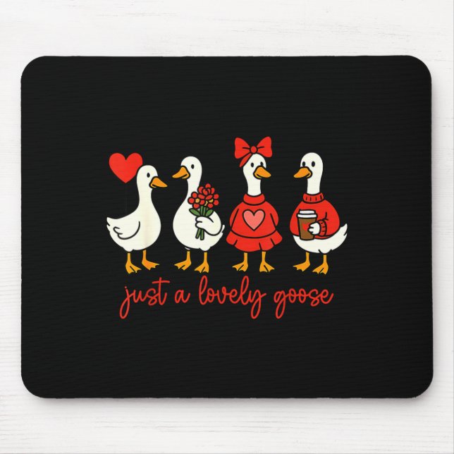 Alfombrilla De Ratón Just A Lovely Goose Valentine Duck Funny Geese Val (Frente)