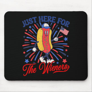 Alfombrilla De Ratón Justo Aquí Para El Wieners 4 De Julio Perro Calien