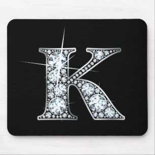 Alfombrilla De Ratón "K" Faux-Diamond Bling" Mousepad