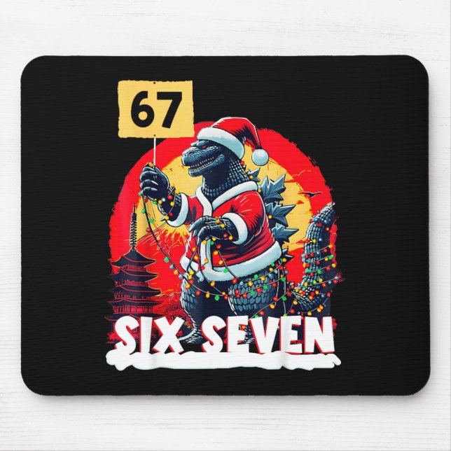 Alfombrilla De Ratón Kaiju Christmas 67 Santazilla Japanese Monster Din (Frente)