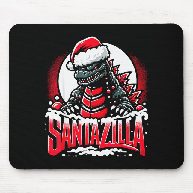 Alfombrilla De Ratón Kaiju Christmas Santazilla Japanese Monster Dinosa (Frente)