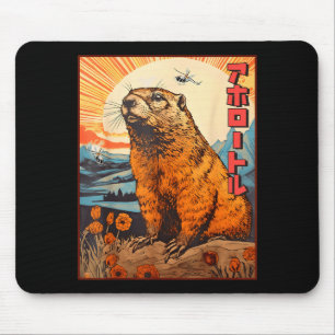 Alfombrilla De Ratón Kaiju marmota monstruo animé vintage manga retro