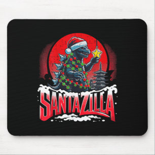 Alfombrilla De Ratón Kaiju Navidad Santazilla Monstruo Japonés Dinosaur