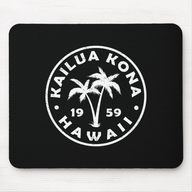 Alfombrilla De Ratón Kailua-kona Hawaii Palm Tree Mens Womens Girls Boy (Frente)
