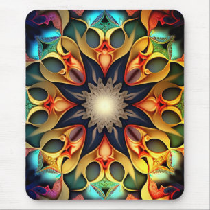 Alfombrilla De Ratón Kaleidoscope Mandala Flower Design-23091