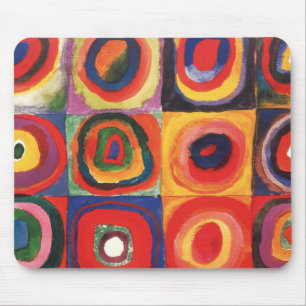Alfombrilla De Ratón Kandinsky Farbstudie Quadrate Squares Círculos Art
