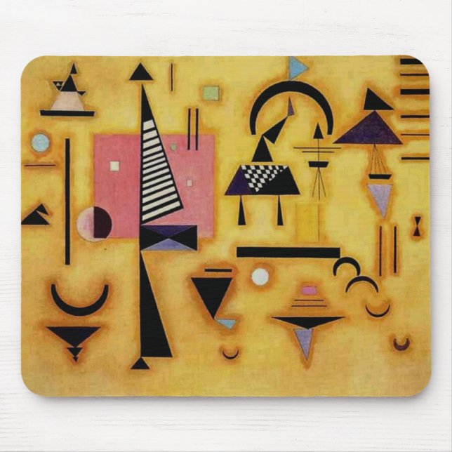 Alfombrilla De Ratón Kandinsky Resumen Formas Geométricas Rosa Decisiva (Frente)