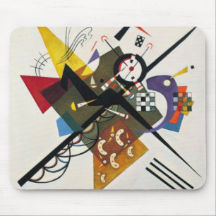 Alfombrilla De Ratón Kandinsky Sobre La Pintura De Dos Abstractos Blanc