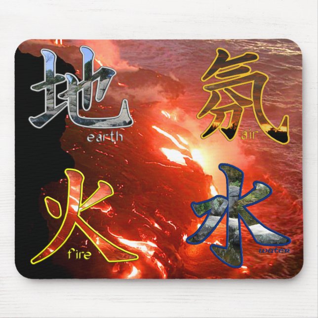 Alfombrilla De Ratón Kanji: Cuatro elementos - Mousepad (Frente)