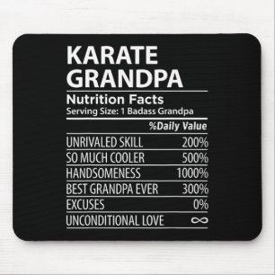 Alfombrilla De Ratón Karate Abuelo Nutrición Hechos Graciosos Abuelo de
