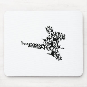 Alfombrilla De Ratón Karate Artes Marciales Volando Kick Boxing Kickbox