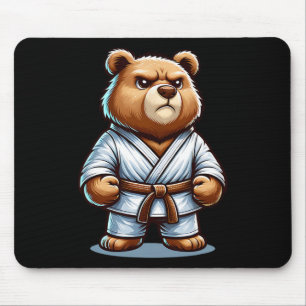 Alfombrilla De Ratón Karate Bear El Oso Marcial De Arte Marcial En Gi