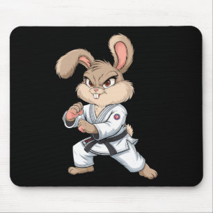 Alfombrilla De Ratón Karate Bunny Conejo De Artes Marciales Funny Para 