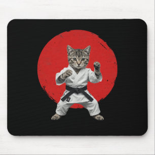 Alfombrilla De Ratón Karate Cat Black Belt Funny Martial Arts Judo Japa