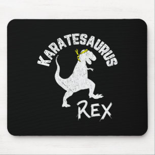 Alfombrilla De Ratón Karate Karatesaurus Rex Dinosaur Divertido Arte Ma