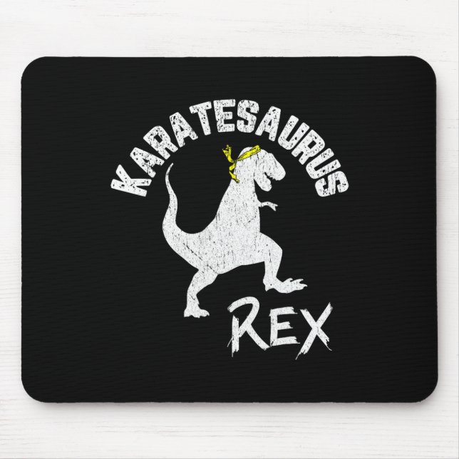 Alfombrilla De Ratón Karate Karatesaurus Rex Dinosaur Divertido Arte Ma (Frente)