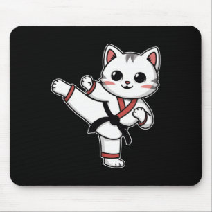 Alfombrilla De Ratón Karate Taekwondo Gracioso Gato Jiu Jitsu Mujeres C