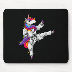 Alfombrilla De Ratón Karate Unicorn Black Belt Japan Martial Arts Lo