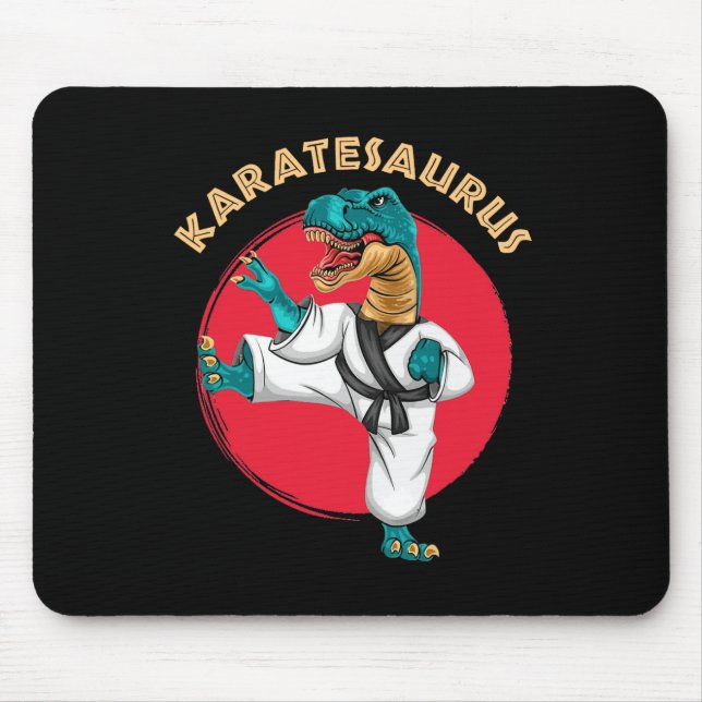 Alfombrilla De Ratón Karatesaurus Karate Divertido Dinosaurio  (Frente)