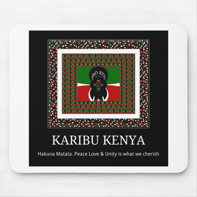 Alfombrilla De Ratón Karibu Kenya Hakuna Matata (Frente)