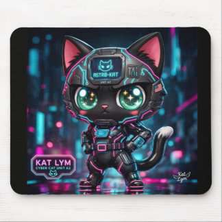 Alfombrilla De Ratón Kat Lym Cyberpunk Mecha Cat Desk Mat - Astro-Kat