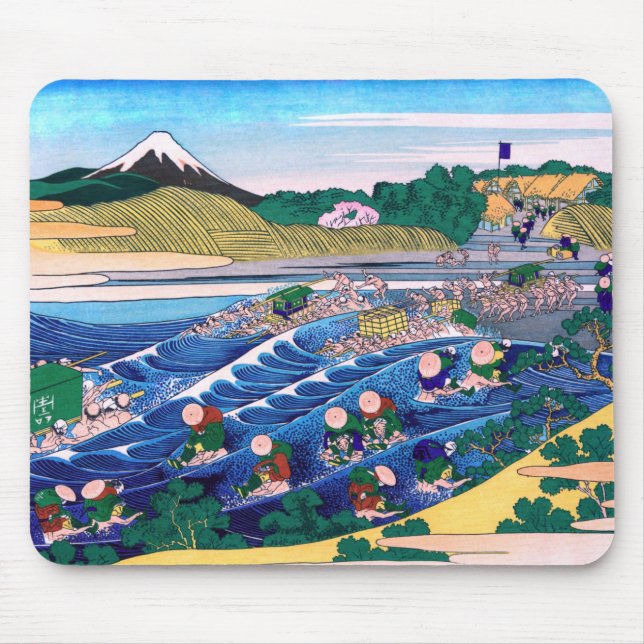 Alfombrilla De Ratón Katsushika Hokusai - Fuji de Kanaya en Tokaido (Frente)