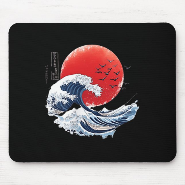 Alfombrilla De Ratón Katsushika Hokusai Japanese Great Wave Men Women K (Frente)