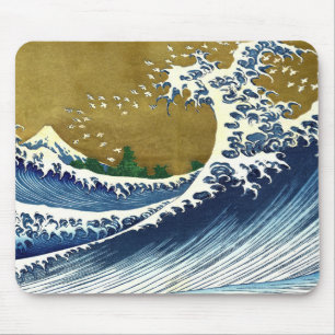 Alfombrilla De Ratón Katsushika Hokusai - Ola grande de color
