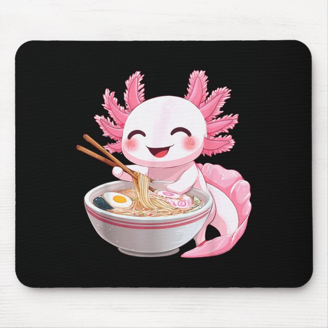 Alfombrilla De Ratón Kawaii Anime Axolotl Ramen  (Frente)