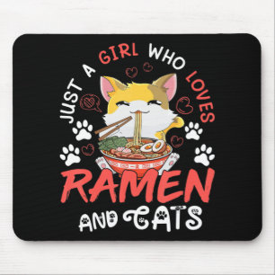 Alfombrilla De Ratón Kawaii Anime Ramen Cat Oficina de Chicas de Comida