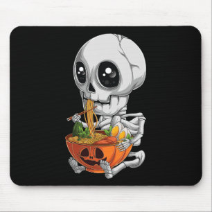 Alfombrilla De Ratón Kawaii Anime Skeleton Halloween Ramen Foo
