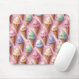 Alfombrilla De Ratón Kawaii Art Ice Cream Cones