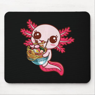 Alfombrilla De Ratón Kawaii Axolotl come fideos animales japoneses de R