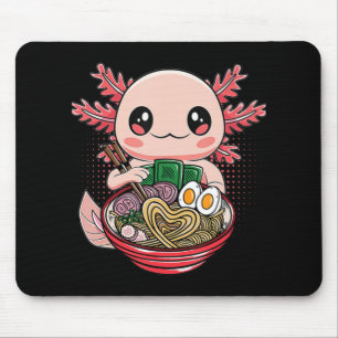 Alfombrilla De Ratón Kawaii Axolotl Comer fideos de Ramen Regalo de Ani