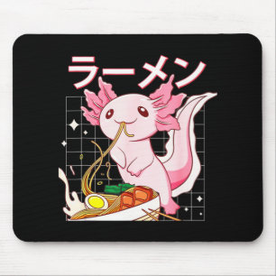 Alfombrilla De Ratón Kawaii Axolotl comiendo fideos de Ramen Chicas de 