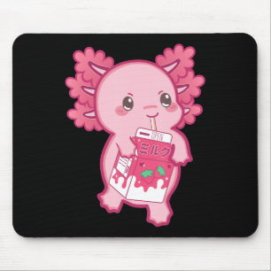 Alfombrilla De Ratón Kawaii Axolotl Fresa Leche Chicas Niños Japa