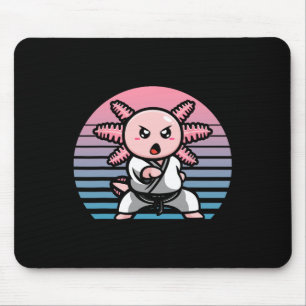 Alfombrilla De Ratón Kawaii Axolotl Karate Funny Artes Marciales