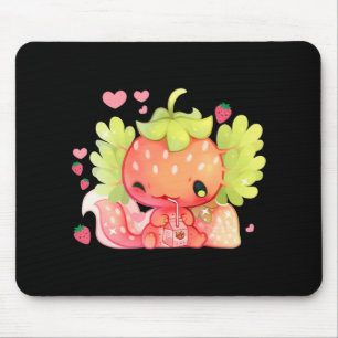 Alfombrilla De Ratón Kawaii Axolotl Leche de fresa sacude anim japonés