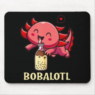 Alfombrilla De Ratón Kawaii Bobalotl Axolotl Boba Tea Bubble Leche Anim