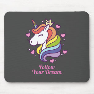 Alfombrilla De Ratón Kawaii coloridos sueños de unicornio arcoiris