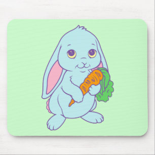 Alfombrilla De Ratón Kawaii Cute Cartoon Bunny Rabbit Zanahoria